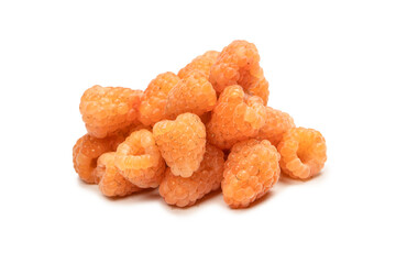 Tasty raspberries isolated on  white background.