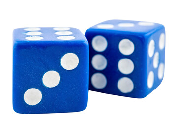 Plastic dice. PNG transparency