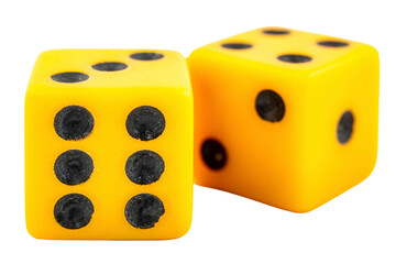Plastic dice. PNG transparency
