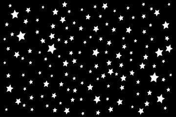Fototapeta na wymiar Background of white stars on a black background