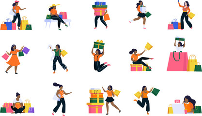 Shopping Girls Recolor Set
