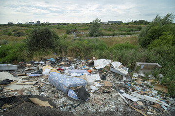 garbage dumped on derelict former industrial land