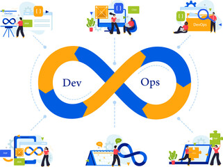 Devops Engineer Flat Design Concept