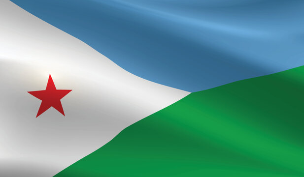Djibouti flag background.Waving Djibouti flag vector