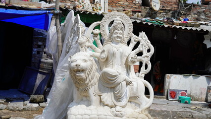 Selective focus Mata Durga idol Navratri image