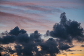 Colorful sky with clouds as background