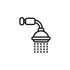 Shower line icon isolated on white background