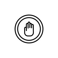 Stop line icon isolated on white background