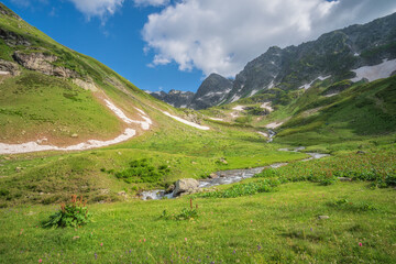 Fototapeta na wymiar Landscape of green valley in mountain.