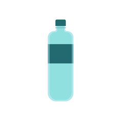 Plastic bottle for water on white background. Vector illustration. Flat style