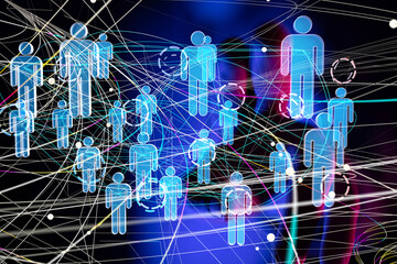 Global network. Blockchain. 3D illustration. Neural networks and artificial intelligence. Abstract