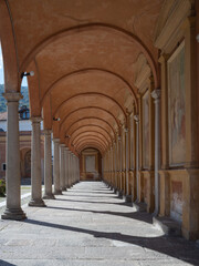 arches of a  church. Lake Como 