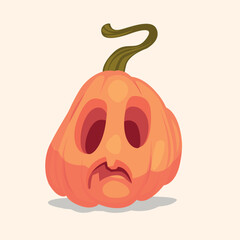 Spooky Halloween pumpkin. Vector illustration.