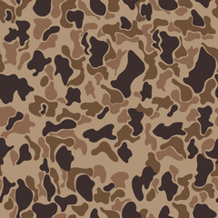 Fashionable camouflage military pattern, sand color, seamless background. Army