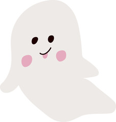 PNG cartoon hand drawn cute ghost halloween icon.