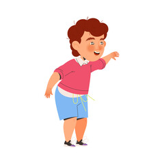Playful Little Boy Wearing Shorts Enjoying Summer Vector Illustration