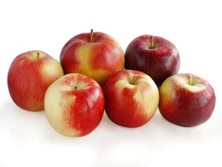 various and multicolor tasty apples close up isolated