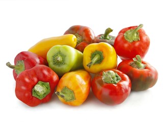 various multicolor peppers as tasty vegetable close up
