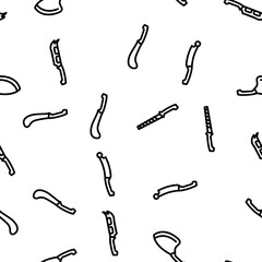Kitchen Knife For Cutting Food vector seamless pattern thin line illustration