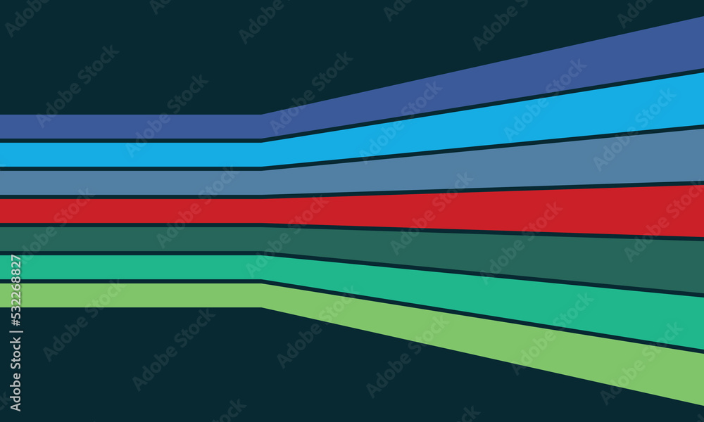 Poster retro background with color lines in perspective.