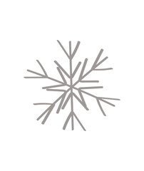 Snowflake icon. Hand draw vector illustration.