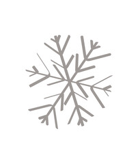 Snowflake icon. Hand draw vector illustration.