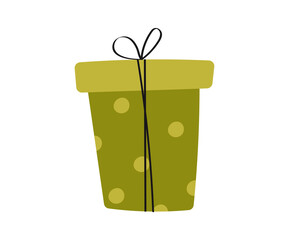 Gift box icon. Hand drawn gift box. Gift box in the drawn style. Vector illustration