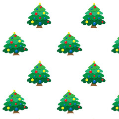 Christmas tree pattern on white background