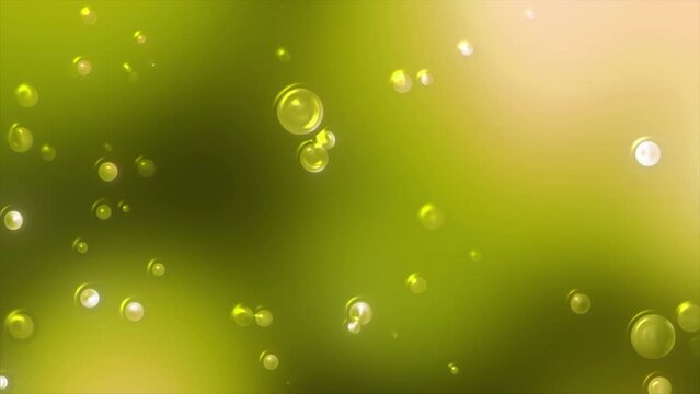 Yellow and blue background. Motion. Light background with small transparent bubbles that burst in cartoon animation.