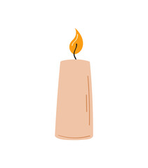 Christmas candle icon. Vector illustration.