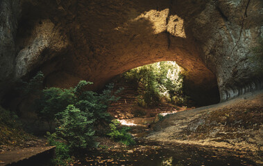 The Bridge of God is a natural karst phenomenon of impressive size and beauty in Bulgaria