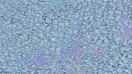 Light pearlescent texture of little shiny pills, 16x9 landscape orientation background, 3D rendering