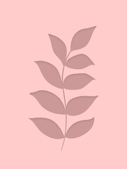 Minimalistic Leaves Wall Art, Leaves Wall Poster
