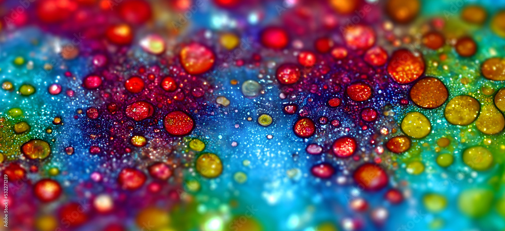 Aufkleber a close up of a colorful background with water drops. great for composition and design background. c