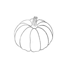 Ink sketch of pumpkin isolated on white background. Hand drawn illustration. Retro style.