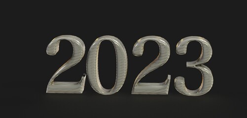 Happy New Year 2023. 3D illustration numbers isolated
