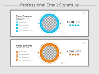 Email signature template design or email footer and personal social media cover