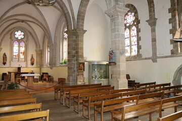Fototapeta na wymiar L'église Saint Thomas, surnommée église du port, village de Benodet, département du Finistère, Bretagne, France