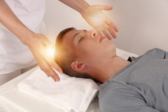 Energy healing treatment , alternative medicine, holistic care, healing hands concept.