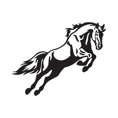 Fototapeta na wymiar Horse Silhouette Logo Vector Jumping Horse Riding Rider Vector Outline Horse Vectors