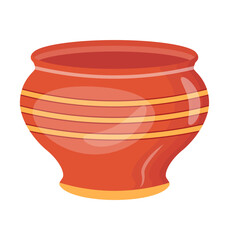 A ceramic pot flat illustration vector 