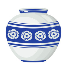 A ceramic pot flat illustration vector 