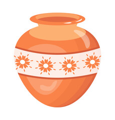 A ceramic pot flat illustration vector 