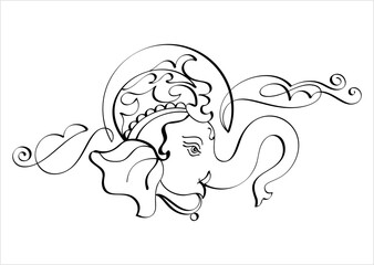 Ganesha Pen Ink Style M_2209003