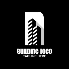 Letter N Building Logo Design Template Inspiration, Vector Illustration.