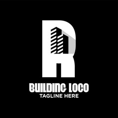 Letter R Building Logo Design Template Inspiration, Vector Illustration.
