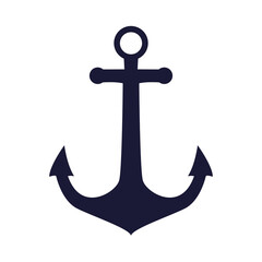 Blue  anchor icon isolated on white background.Vector illustration