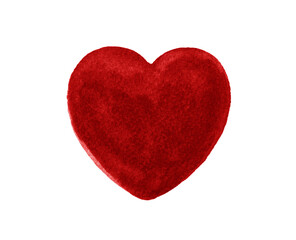 Style Red Heart Isolated on a White Background.