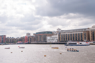 Fototapeta premium River Marathon from Tower Hamlets to Richmond Many will be striving to win the Challenge Trophy. London, England, UK- September 10, 2022