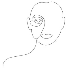 Abstract minimalistic linear sketch. Vector hand drawn illustration Line art. Icon
